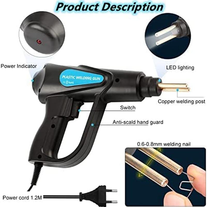 Plastic Welding Machine with Nail Gun for Automobile Bumper Repair and Plastic Crack Melt Welding Tool