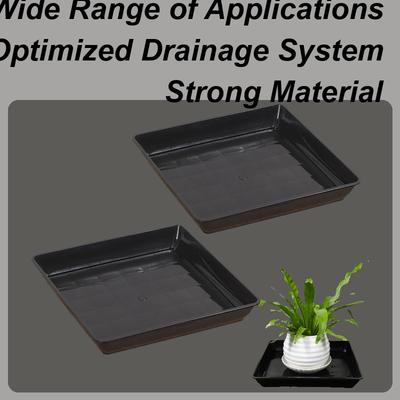 Planter Saucers 2 Pieces Square Flowerpot Water Dish Decorative Deep Plant Saucer For Gardening Nursery Greenhouse Windowsill