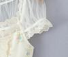 European Style Floral Lace Tie-up Mesh Blouse, Autumn 2025