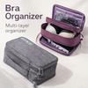 Travel Underwear Organizer Foldable Zipper Pouch Lingerie Bra Sock Hanging Durable Fabric Space Saving Suitcase Storage Gear