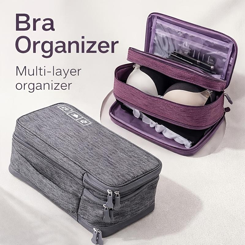 Travel Underwear Organizer Foldable Zipper Pouch Lingerie Bra Sock Hanging Durable Fabric Space Saving Suitcase Storage Gear