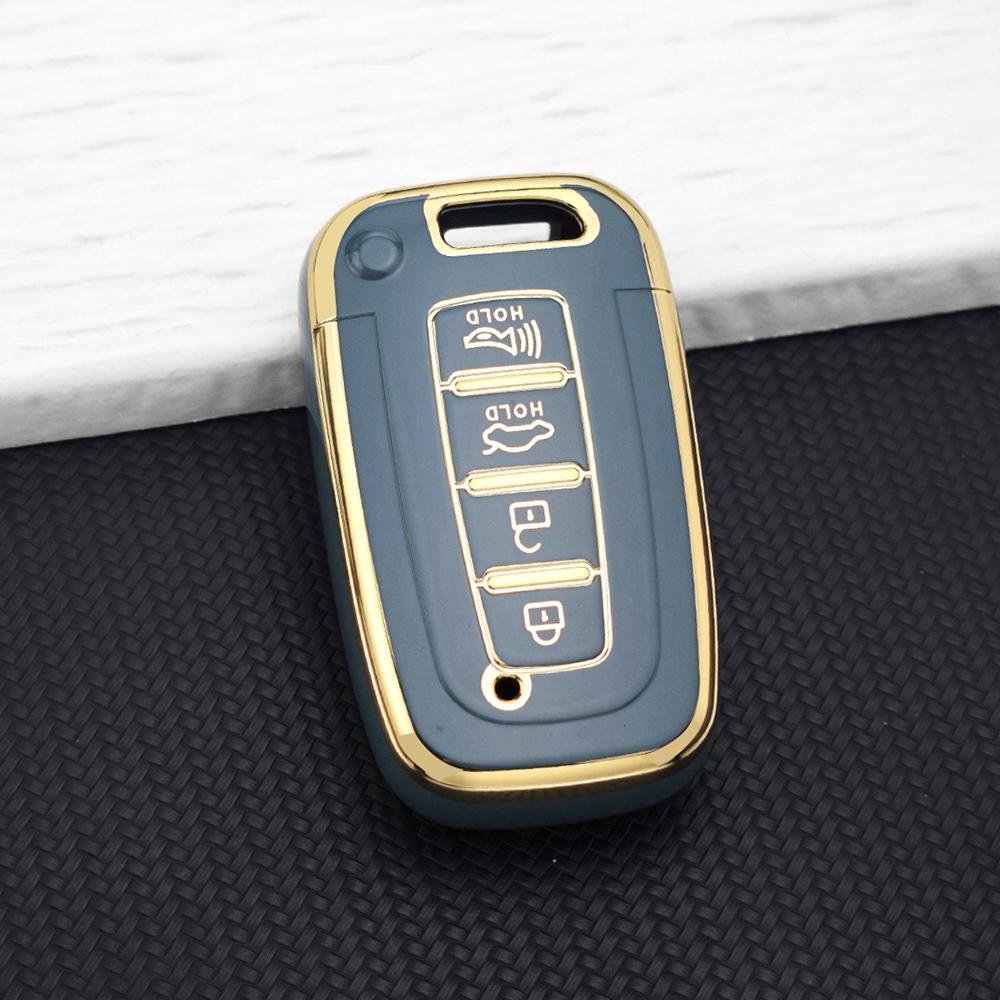 4 Buttons Car Key Case Cover Shell for Kia Sportage R Borreed Sorento K5 K7 Hyundai Tucson Azera IX35 Sonata Soft TPU Key Holder