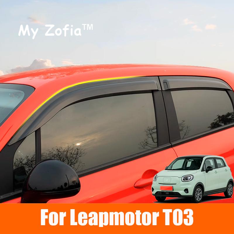 Window Visor For Leapmotor T03 2023 2024 2025 Weather shield Sun Rain Deflector Guard Car Window Deflector Shelters Accessories