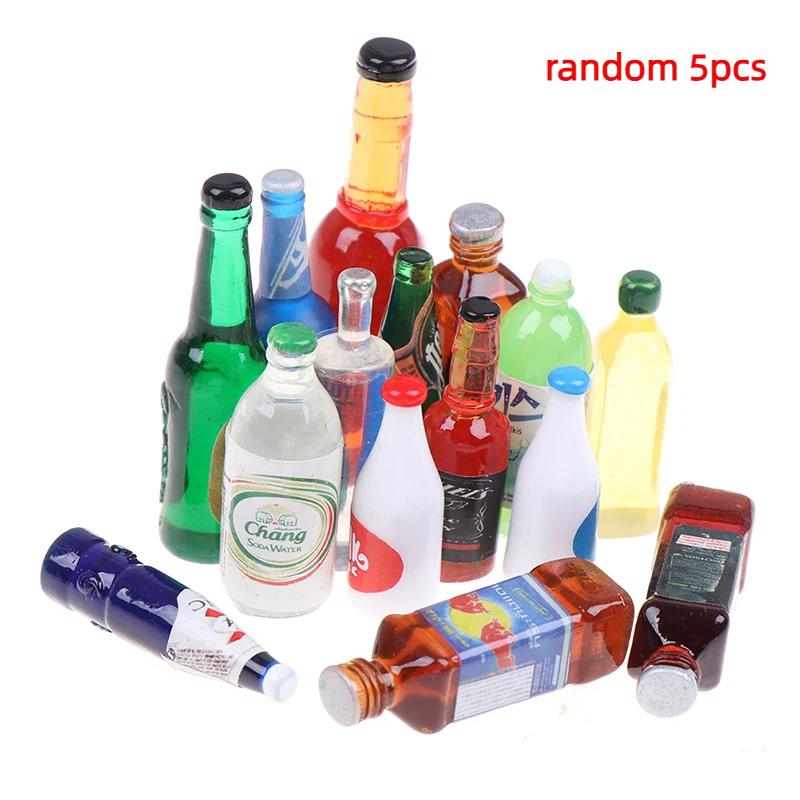 

20/5pcs 1:12 1:6 Dollhouse Miniature Drink Bottles Model Dolls Kitchen Accessories For Kids Children Adults