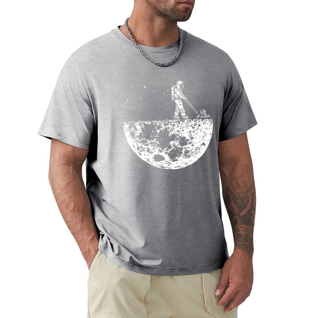 Astronauten schätzen die Mondumgebung Lustiger Druck T-Shirts Herren Locker Übergroße Kleidung Baumwolle Sommer Weiches T-Shirt Hip Hop T-Shirts