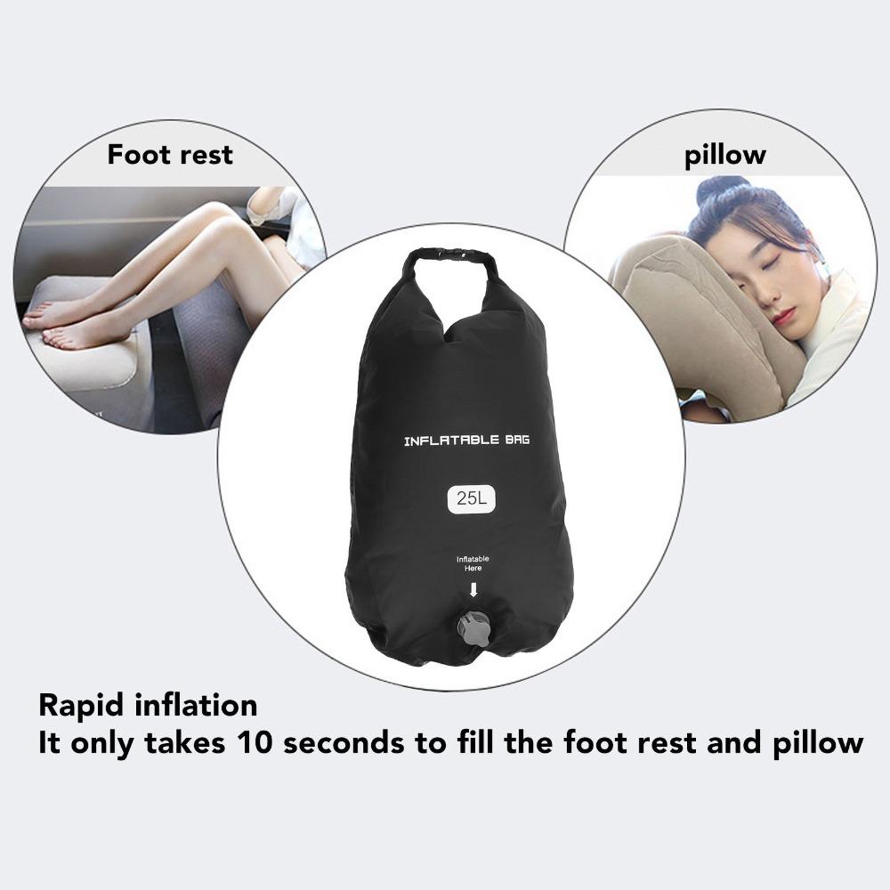 Waterproof Inflatable Bag Roll Top Closure Quick Inflation Multifunction Storage Bag Portable Inflatable Foot Rest Camping