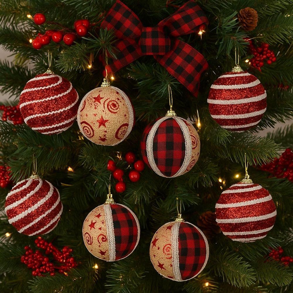 8cm Christmas Hanging Ball Set Shatterproof Xmas Tree Decor Christmas Ball Ornaments  Kids Gifts