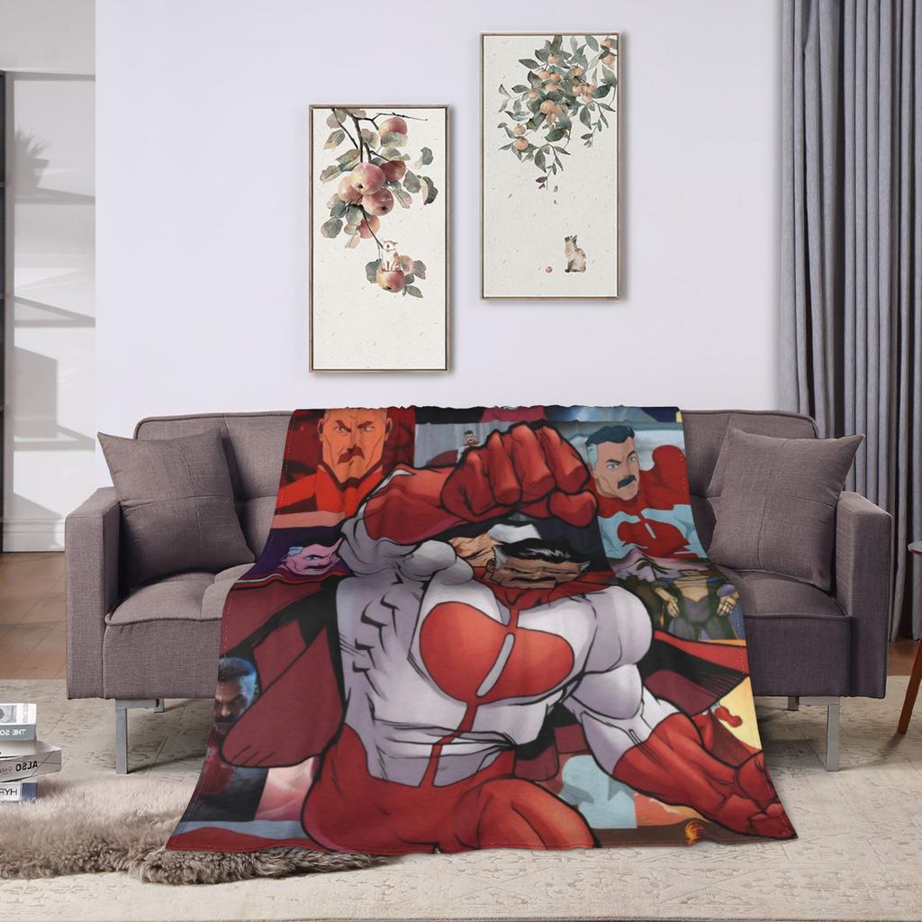 Invincible Omni Man Blanket  Warm Comfortable Plush Bedding Throws For Bedroom Travel Office Flannel Bedspread Bed Cover