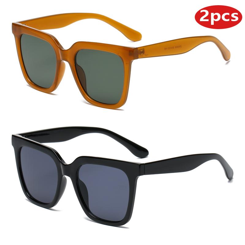 2pcs pack Square Sunglasses Women Luxury Brand Sports Goggles Female Fashion Sun Glasses Classic Vintage Eyeglasses UV400