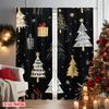 2pcs 2D flat printing Merry Christmas Popular Window Curtains Christmas tree_ Versatile Polyester Without Electricity Party
