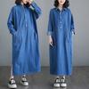 Women's Loose Denim Dress Casual Shirt Dress Outerwear