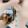 Elegant Colorful Droplet Rhinestone Dangle Earrings Tassel Design Luxury Vintage Elegant Style Alloy Jewelry Trendy Decor For Women Party Jewelry Gift