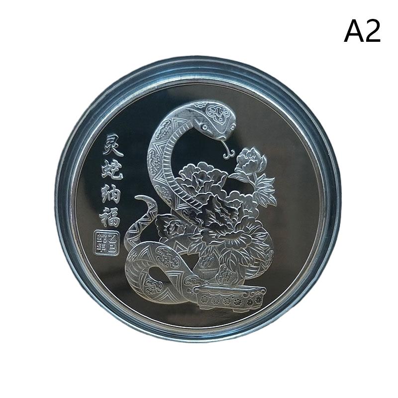 1 Stück 2025 Jahr der Schlange Gedenkmünzen Chinesische Tierkreiszeichen Medaillen 3D Reliefmünzen Sammlerstücke Jahresmünzen