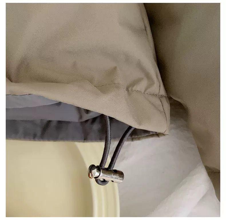 Winter Color Block Stand Collar Down Jacket - Korean Style Short & Thick Loose Fit Coat