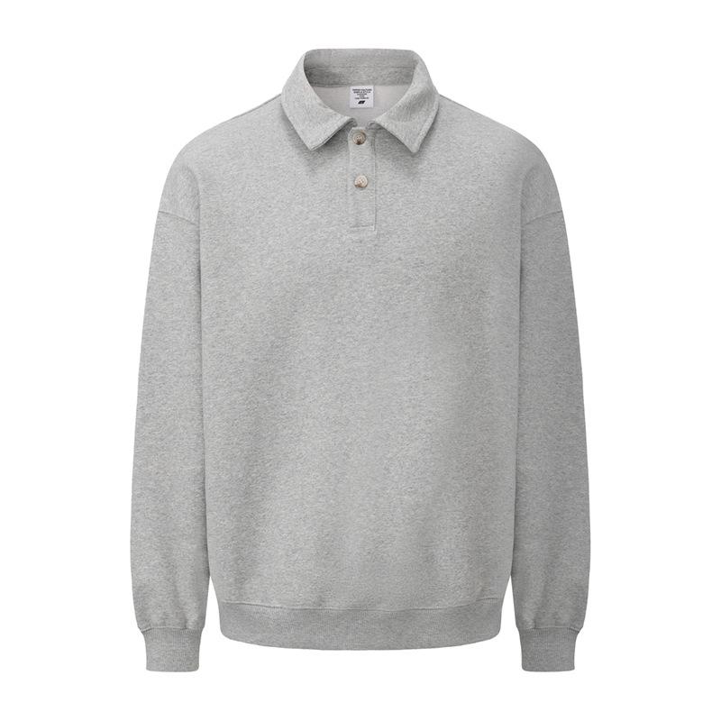 Completo con Felpa con Cappuccio e Pantaloni della Tuta Streetwear Americano 430G Fodera in Pile Collo a Polo Zip-Up Tuta Casual