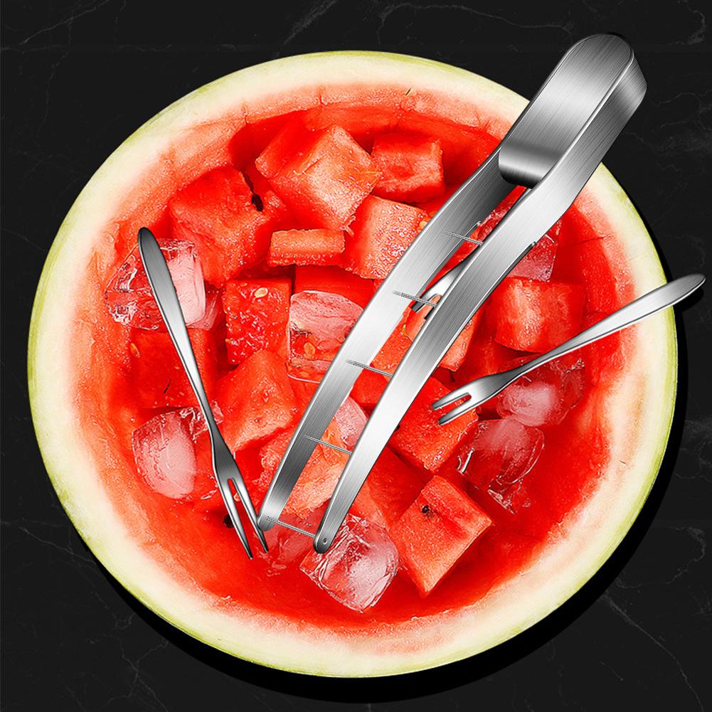 1-3Pcs Watermelon Cutter Slicer 304 Stainless Steel Watermelon Cube Cutter Artifact Fruit Knives Melon Cutter for Kitchen Gadget