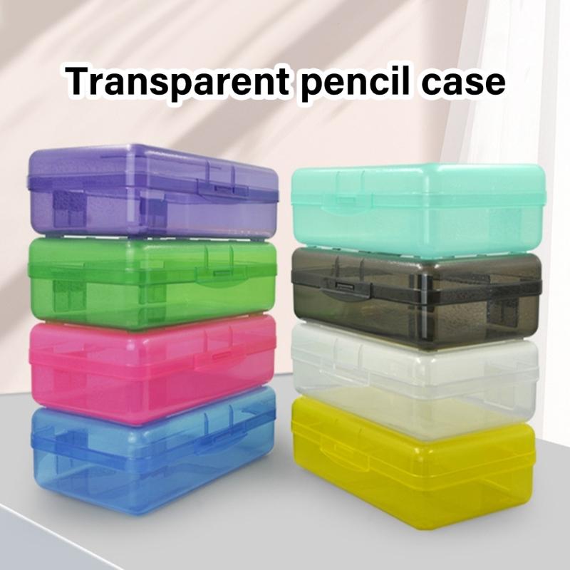 Clear Hard Pencil Case High Capacity Pen Case Colored Pencil Organizers Box for Sketch Pencil Art Marker Watercolor Pen
