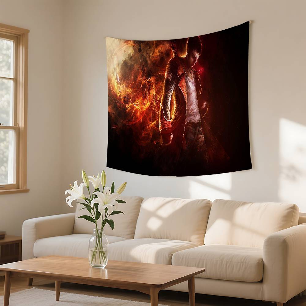 DDevil May Cry Tapestry Wall Hanging Tapestry Art Deco Blanket Curtain Hanging At Home Bedroom Living Room Decor