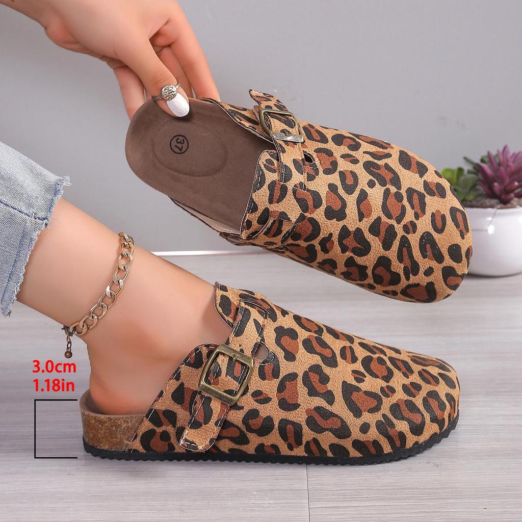 Women's Cork Baotou Slippers - Trendy Roman-Style Casual Slip-Ons In Large Sizes