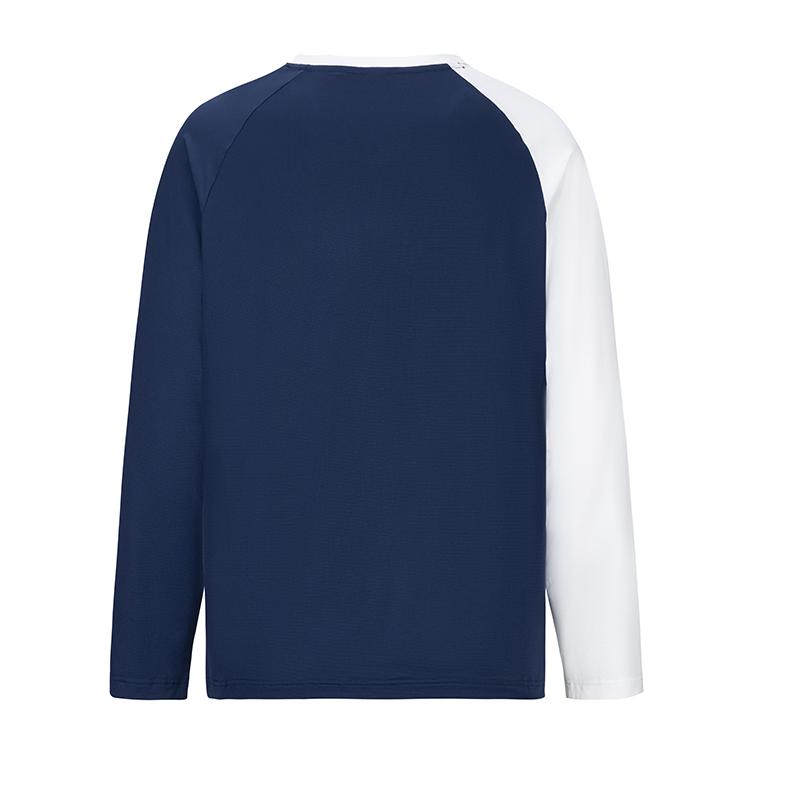 Mizuno Atmungsaktives Schnelltrocknendes Pullover Langarm Badmintonshirt Unisex Oberteile Blau Rot Weiß C2CA43Z128