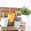Retro Tin Flower Bucket Planter with Detachable Hook and Drainage Holes