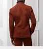 BROWN  Men's Handmade Stylish Formal Work Party Real Soft Suede Leather Blazer Coat