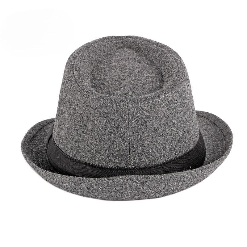 British Style Black Fedora Hat for Women Men Autumn Spring Vintage Woolen Jazz Hat Elegant Casual Trilby Cap Versatile Party Travel Hat