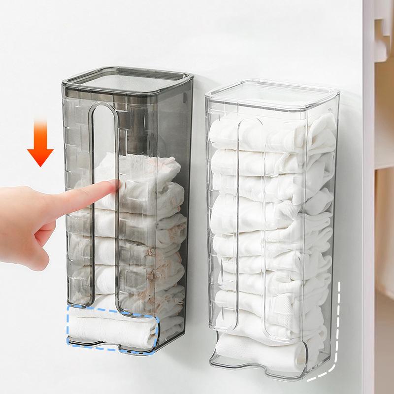 Household Close-Fitting Clothing Storage Accessories Non-Punching Wall Hanging Socks Storage Organizer Box