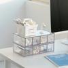 Stackable Stationery Storage Box Clear Pencil Holder Plastic Drawer Organizer  for Glasses Storage