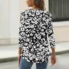 Women's T Shirt Print Button 3/4 Sleeve Daily Weekend Fashion Basic V- Neck Regular Top