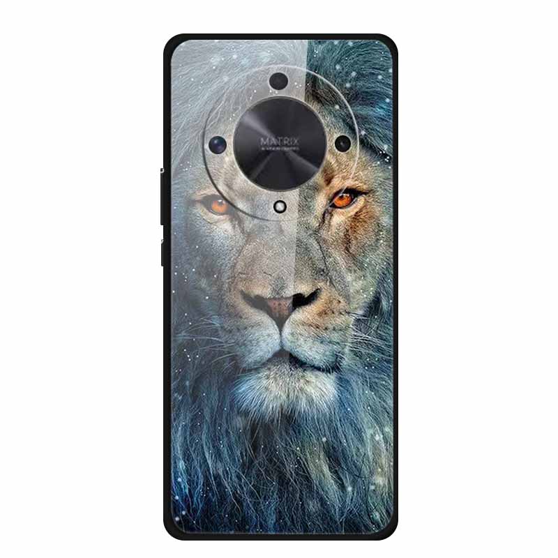 Glass Back Cover For Honor X9b Phone Case X 9 b Coque Hard Tempered Glass Case For Honor X9A 90 Pro 50 lite SE Case Soft Bumper