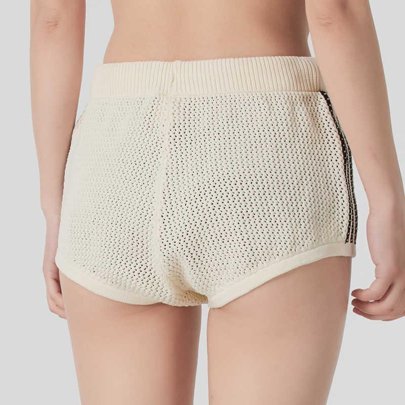 adidas Originals Women's Premium Crochet Sprinter Shorts Wonder White Female JD1078