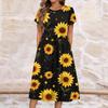 Women's Summer  Casual Floral Print  Round Neck Midi Dress Basic Classic Outdoor Everyday Short Sleeve Loose Dress