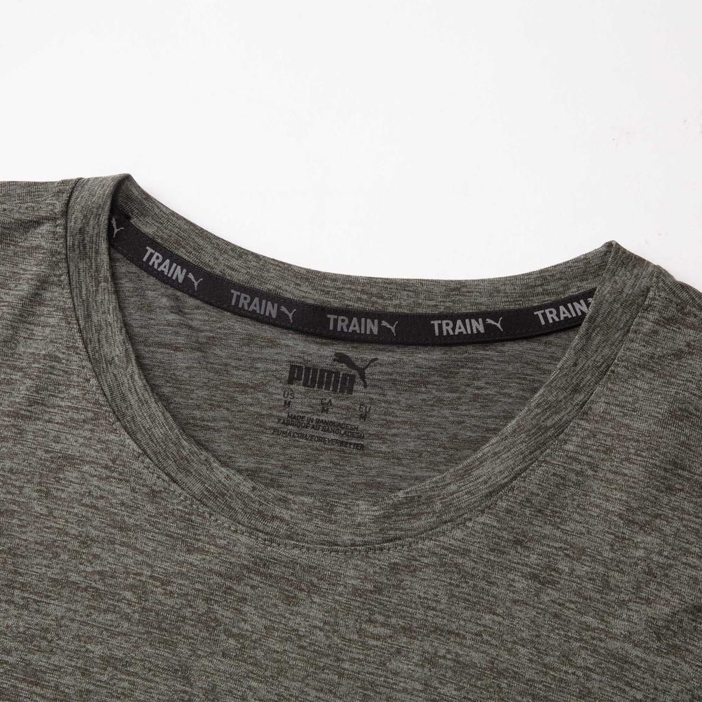 Puma Moisture Wicking Quick Dry Training Logo Print Pullover Crew Neck Short Sleeve T-Shirt Men Tops Dark-Olive-Green 522352-80