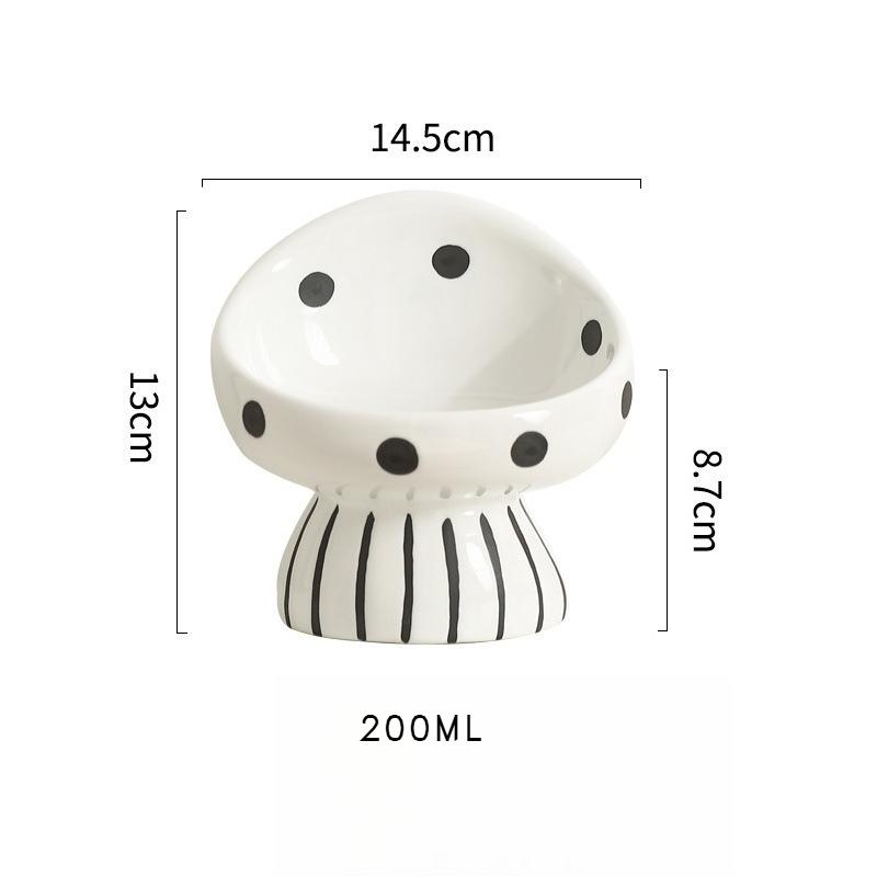 Cat Bowl Ceramic Oblique Mouth Protection Cervical Spine Drinking Bowl Grain Basin Cat Rice Bowl Pet Supplies