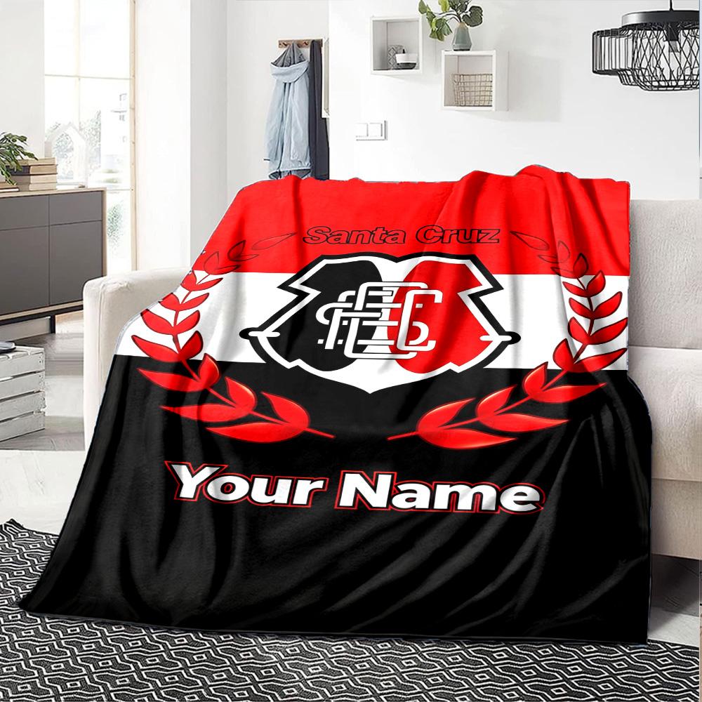 Name Custom Santa Cruz Print Flannel Blanket High Quality Warm Comfortable Cover for All Seasons Perfect for Gifts Home Decor