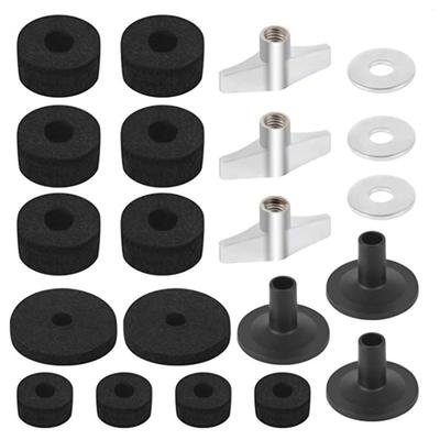 Kit 21 Pezzi Feltri per Batteria Feltri per Asta Piatti Antiscivolo Accessori di Ricambio Set Completo