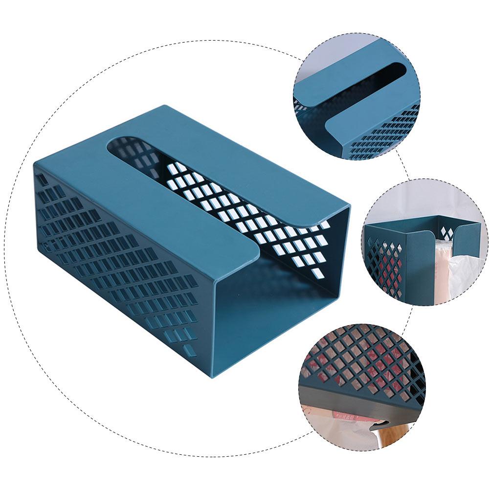 Dump Pouch Tissue Holder Paper Extraction Box Wall-mounted No Punching Towel Rack Navy
