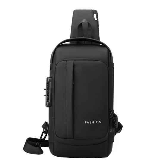 Anti-theft Crossbody Bag Shoulder Backpack with USB Charging Port Waterproof Sports Sling with Lock for Men And Women Travel Camping Daily Use