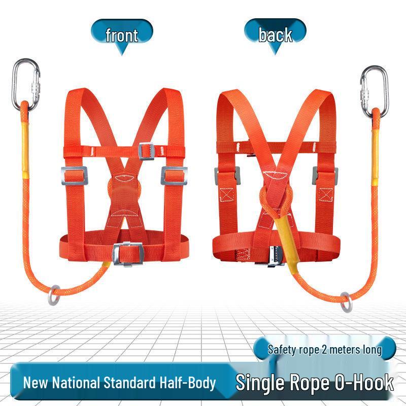 European Full Body Five-Point Electrician Harness with Double Hook.