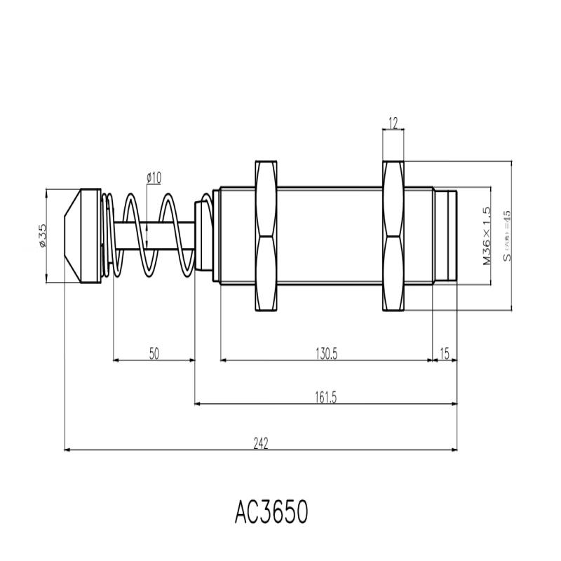 AC3650-2 Hydraulic Buffer for Robotic Arms