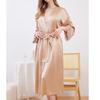 Women's Embroidered Silk Robe & Nightgown Set: Long Camisole, Multi-piece Mulberry Silk Sleepwear