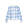 Fila Fleece Plaid Round Neck Casual Pullover Long Sleeve Knit Sweater Women Sweater Cloud-Blue F11W411412F-BU
