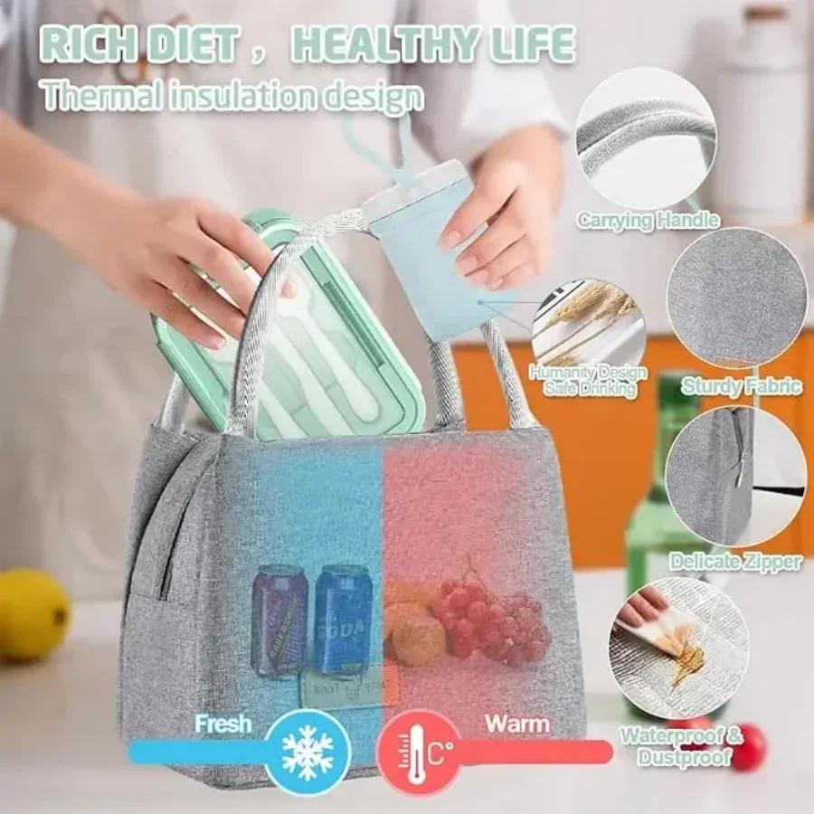 Fächer Kunststoff Bento Box Wiederverwendbar Pp Kunststoff Tiffin Kinder Lunchbox mit Besteck und Handtasche Bento Boxen für Kind Erwachsener