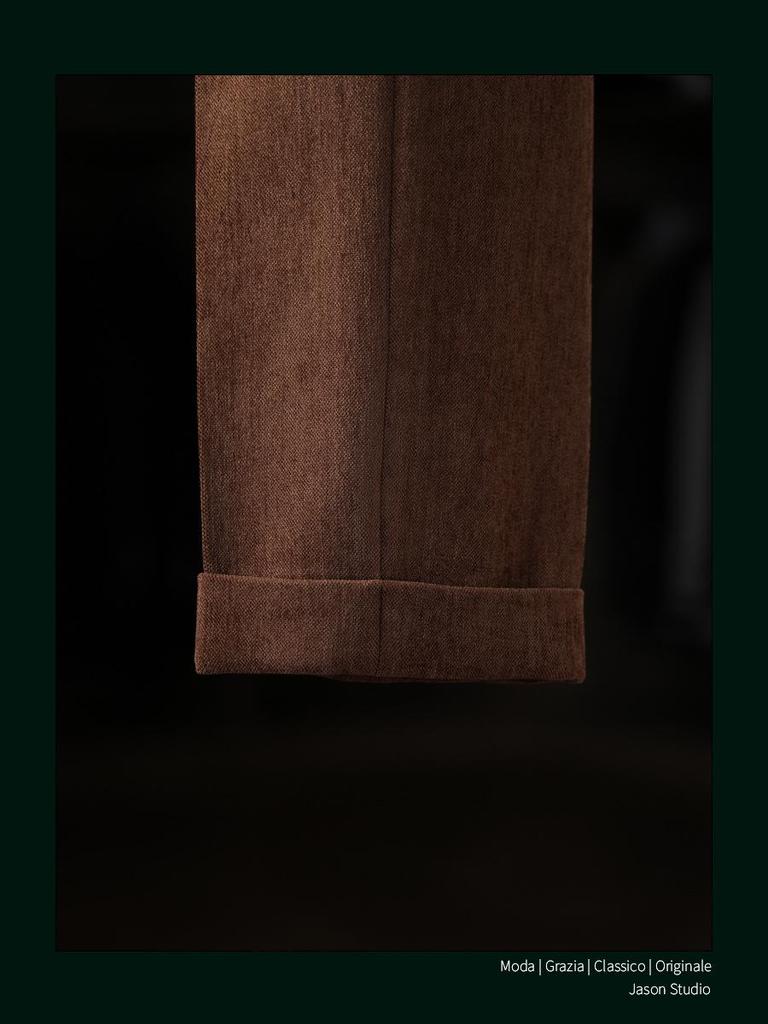 Ruishen Clothing: Heavy Wool High Waist Straight Leg Trousers for Men - Autumn/Winter