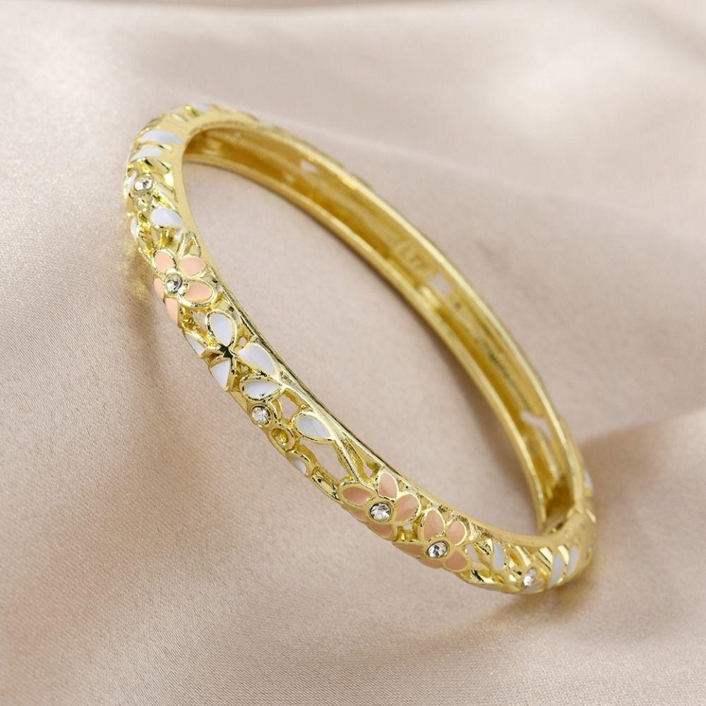 Double Bangle Hollow Out Flower Bangle Chinese Women's Hand Bracelet  Jewelry Gifts