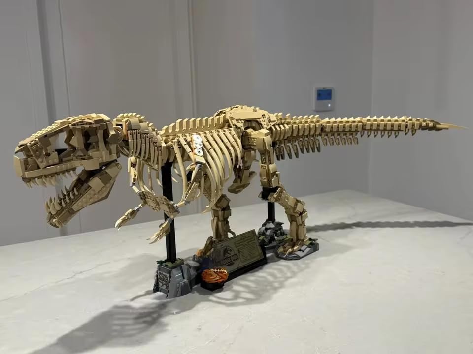 

zmart MOC Tyrannosaurus Rex Fossil Skeleton Model, Dinosaur Model, Skeleton Replica, Tyrannosaurus Dinosaur Figure Display, Fossil Interior Object,