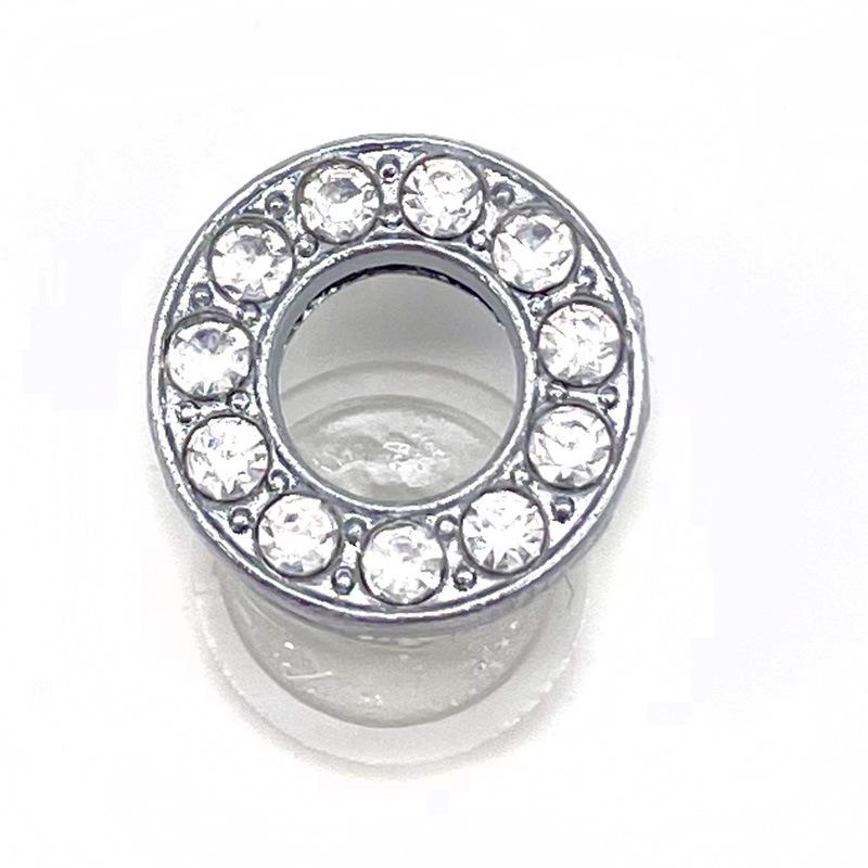 Charms Scarpe Diamante Strass Scintillante Lettera Argento Cristallo Alfabeto Decorazioni Scarpe Gioielli Slider Braccialetto Braccialetti
