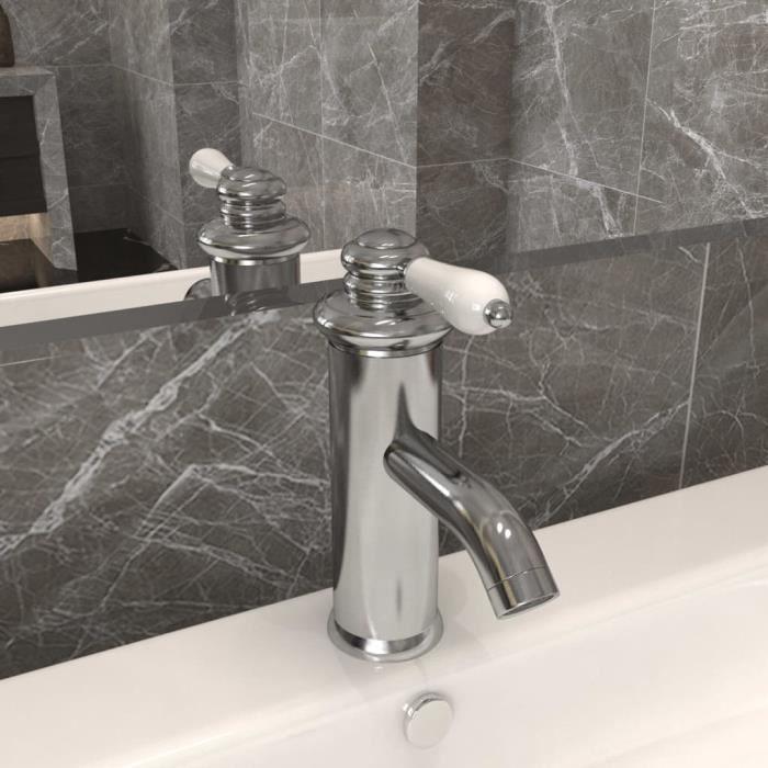 Robinet de lavabo de salle de bain - VIDAXL - Argenté - Design classique et fonctionnalité moderne