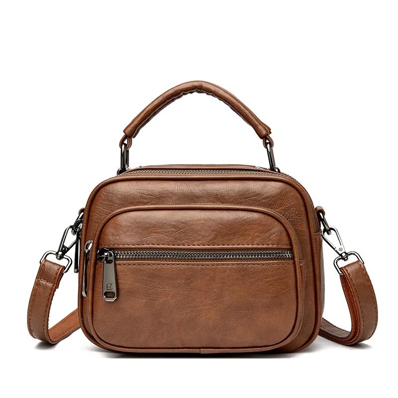 High-End Multi-Layer Handbag Trendy Fashion Women'S Compact Round Bag Versatile Temperament Shoulder Bag Premium